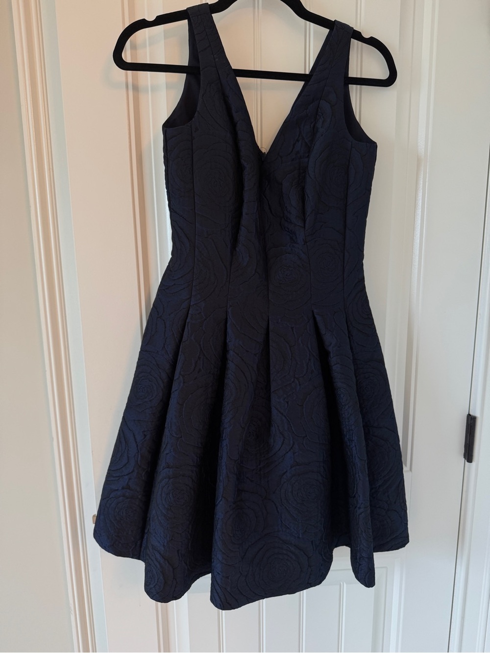 Lauren Ralph Lauren Navy Textured Fit & Flare Mini Dress